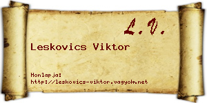 Leskovics Viktor névjegykártya